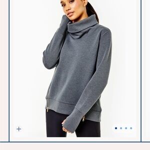 Addison Bay Polished Double Knit Zip Everyday Pullover SM Blue color in images!